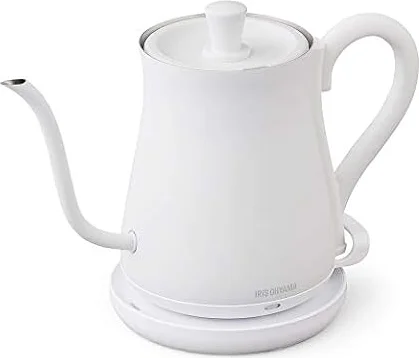 アイリスオーヤマ 電気ケトル ドリップ式 600ml アンティーク調 ホワイト IKE-C600-W 節電対策