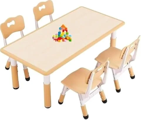 TUIYIDUO 【最新昇級版】子供 テーブル 机 椅子 高さ調節 120×60cm 学習机 耐荷重200KG