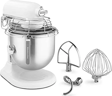 【日本国内正規輸入品】 キッチンエイド(Kitchen Aid) KitchenAid 業務用 7.6Lスタンドミキサー3種アタッチメント ボゥルガード付き KSM8WH