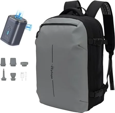 [Hp hope] 真空圧縮 リュック 60L エア真空 バックパック メンズ 17インチPC対応 大容量 多機能 TSAロック付き 乾湿分離 キャリーオン機能 通勤 通学 出張 旅行 2泊 3泊 拡張可能 キーホルダー付き