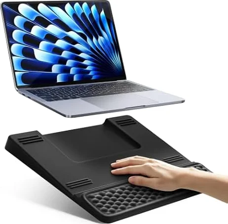 Vaydeer ノートpc スタンド 手首サポート付き、人間工学に基づいたラップトップ用リストレスト、ソフトメモリーフォーム デスク用手首パッド、タイピング時の手根管症候群の痛みを軽減、ホームオフィス向け