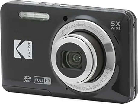 KODAK (コダック) PIXPRO 使いやすい ズーム FZ55-BK 16MP デジタルカメラ 光学5倍ズーム 広角 28mm 2.7インチ液晶画面 (ブラック)