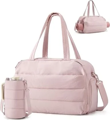 BASMART 2個セットジムバッグ 女性用 ヨガバッグ 大容量25L スポーツバッグ ボトルホルダー付き ダ 1泊旅行 男女兼用
