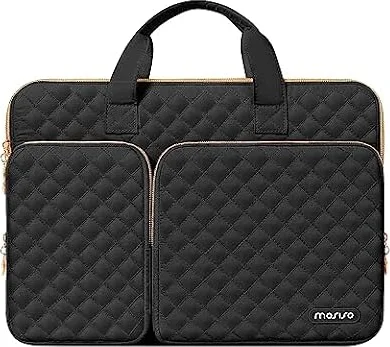 MOSISO 360 保護 ラップトップバッグ 16インチ、2つポケット ＆ 取っ手付 ＆ ベルト付き(ブラック)