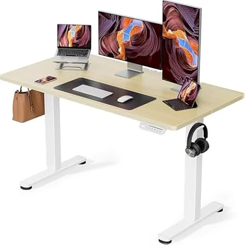 ErGear 電動 オフィスワークテーブル 昇降式デスク スタンディングデスク 幅120cm 耐荷重80kg 4段階高さメモリー機能 上下自動昇降