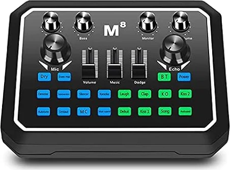 ライブサウンドカード、ミキシングボード、ポータブルオーディオチェンジャーカード、携帯電話、タブレットコンピューター、ラップトップ、調整可能な音量をサポート、音楽の録音、カラオケ、歌、放送に使用