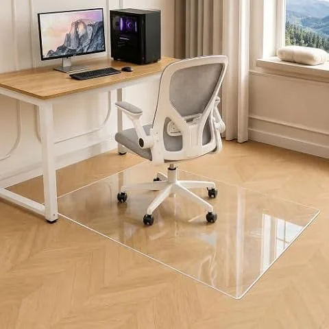 チェアマット 透明 WEIDUOYI pvcマット 透明マット 100×80CM 厚さ 1.5mm 床保護マット 傷防止 凹み防止