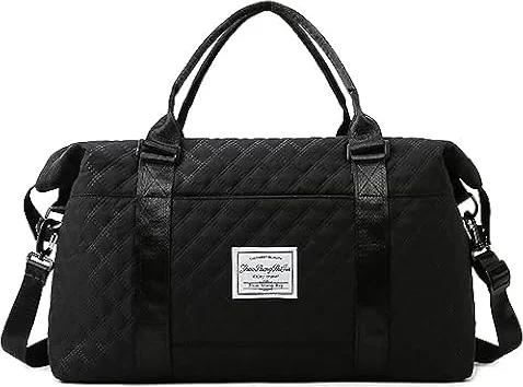 Ganve レディース ボストンバッグ 4way 大容量 35L ブランド ファッション 軽量 キャリーオンバッグ 女性用 防水 修学 旅行 1泊2日 アウトドア スポーツ ジム 乾湿分離 水泳 ゴルフ ぼすとんばっく ドラム 機内持込 旅行カバン 2泊3日 通勤 レディース ブラック
