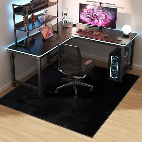 ZPAI ゲーミングチェアマット フランネル素材 130×160cm デスクチェアマット 滑り止め加工 ゲーミングマット 短毛タイプ 厚さ4mm
