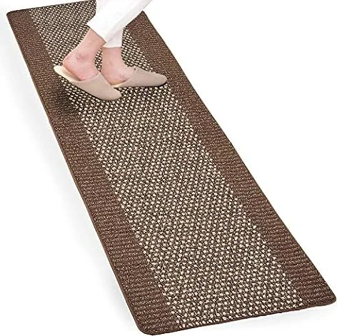 オカ(OKA) 優踏生洗いやすい キッチンマット 約60cm×240cm ブラウン ( 洗える 軽量 滑り止め クッション )