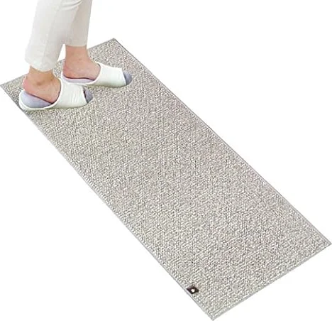 オカ(OKA) PLYS base (プリスベイス) キッチンマット 約 45 cm × 120 cm グレー (日本製 洗える モダン シンプル 滑り止め)